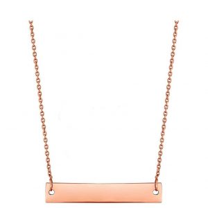 buy simply silver rose gold plated sterling silver personalised engravable horizontal bar pendant 5f3ff5e0cb117