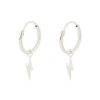 buy st lightning bolt huggie hoops silver 5f3ff84c46cdd