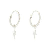 buy st lightning bolt huggie hoops silver 5f3ff84c46cdd