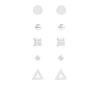 buy sterling 5 pack geometric shapes stud set silver 5f2d83d0696f1