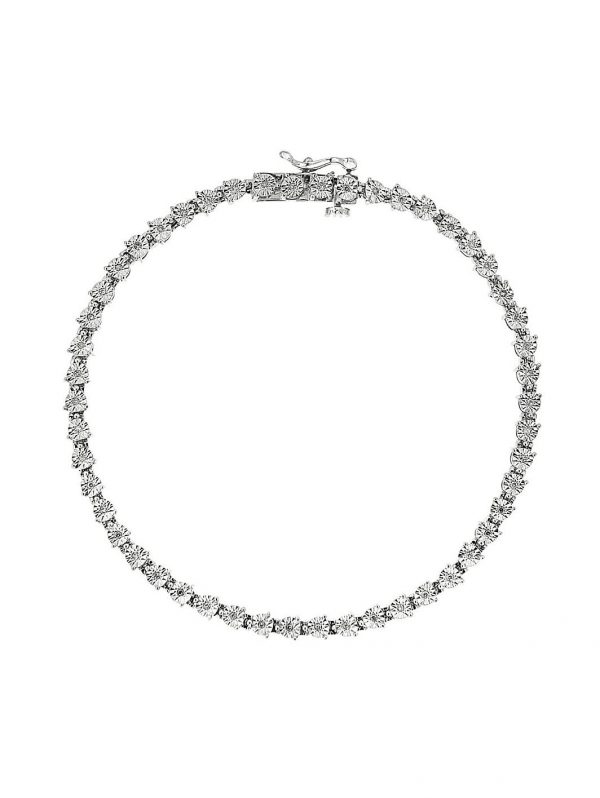 buy sterling silver 15 points white diamond tennis bracelet 5f2d55d71ec6a