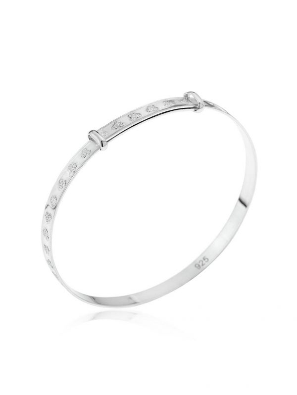 buy sterling silver childrens christening expander bangle teddy bear in gift box 5f3d2813e6786