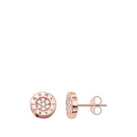 buy sterling silver classic logo cubic zirconia rose gold plate stud earrings 5f329d000c0bb