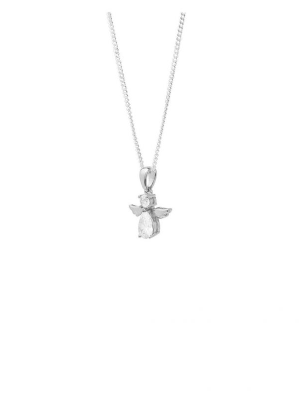 buy sterling silver cubic zirconia angel pendant necklace 5f290dc3abced