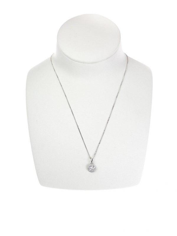 buy sterling silver cubic zirconia cluster round stud earrings and pendant set 5f468daadca4e
