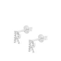 buy sterling silver cubic zirconia initial stud earrings 5f37e37d2cefa