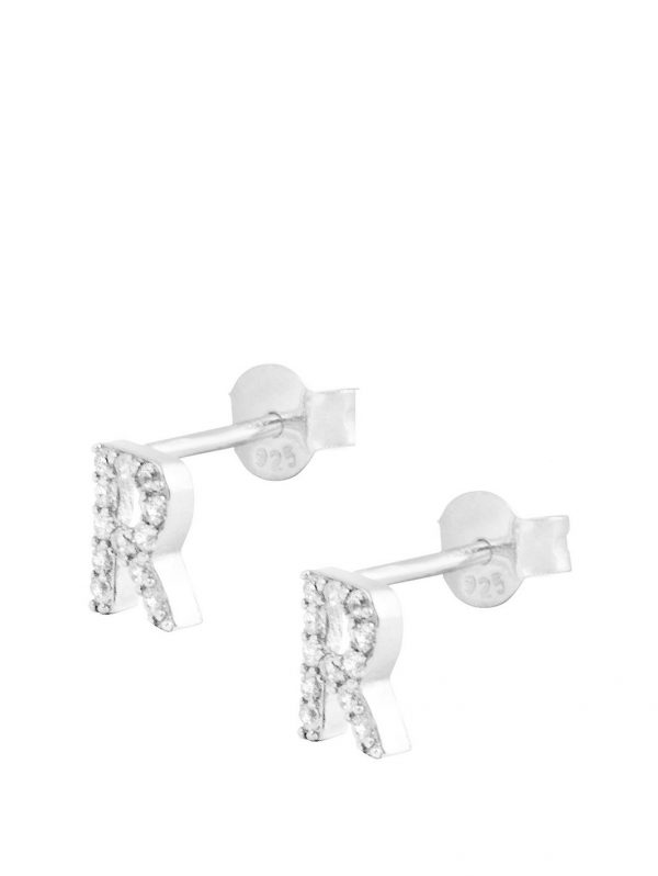 buy sterling silver cubic zirconia initial stud earrings 5f37e382f374d