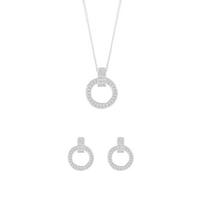 buy sterling silver cubic zirconia round earrings and pendant set 5f34189e61985