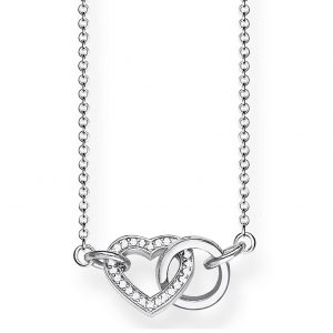 buy sterling silver cubic zirconia together forever heart link necklace 5f26be7b3e022