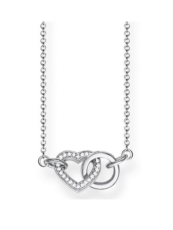 buy sterling silver cubic zirconia together forever heart link necklace 5f26be7b3e022