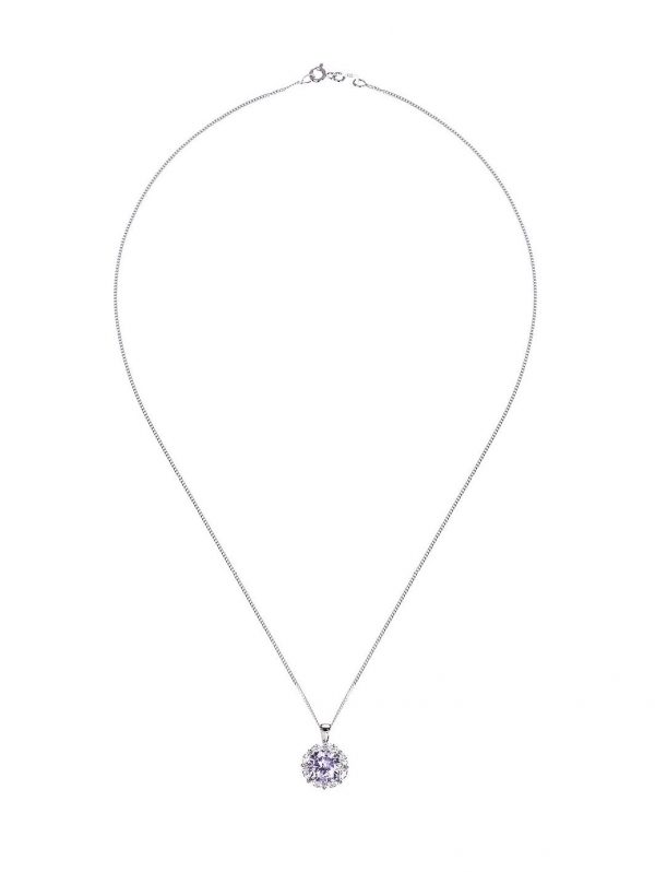 buy sterling silver lavender cubic zirconia halo stud earrings and pendant set 5f2d818a15a13