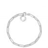 buy sterling silver paperclip link 17cm charm carrier bracelet 5f47b3e12441a