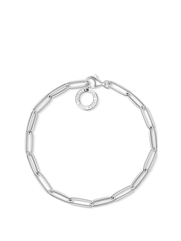 buy sterling silver paperclip link 17cm charm carrier bracelet 5f47b3e12441a