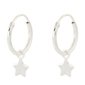buy sterling star huggie hoop silver 5f36bdfa239d5