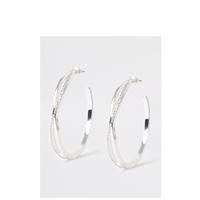 buy twist pave hoop earring silver 5f3ff8304a9d0