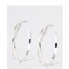 buy twist pave hoop earring silver 5f3ff834e3a28