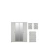 buy verve part assembled 4 piece package 4 door mirrored wardrobe 5 drawer chest and 2 bedside chests 5f375f985dedc