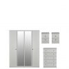buy verve part assembled 4 piece package 4 door mirrored wardrobe 5 drawer chest and 2 bedside chests 5f375f9f8b98e