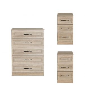 buy winchester ready assembled 3 piece package 5 drawer chest and 2 bedside chests 5f2cd4d816aa2