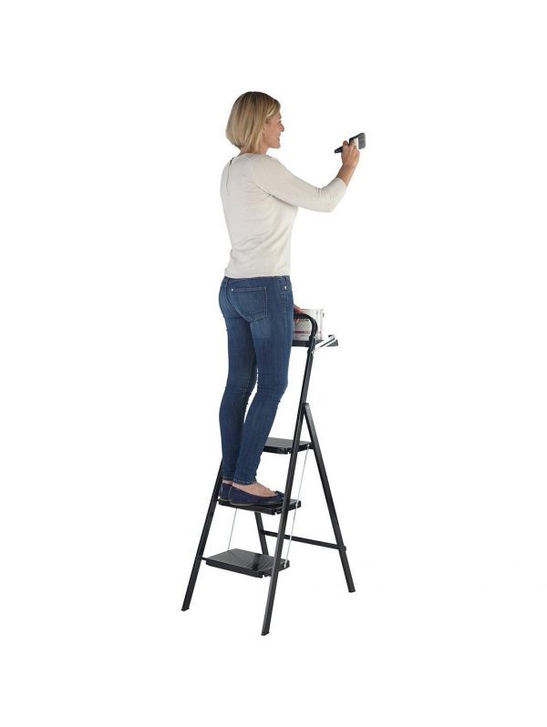 selling 3 tread black stepstool with tool tray 5f250c3a7bff1