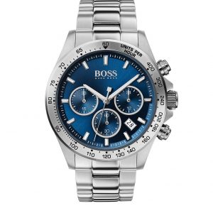 selling boss hero sport lux blue sunray chronograph dial stainless steel bracelet mens watch 5f38d8c8449c7