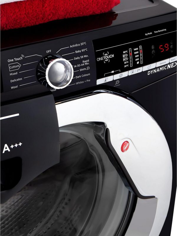 selling dynamic next dxoa49c3b 9kg load 1400 spin washing machine with one touch black chrome 5f2e49652ebef
