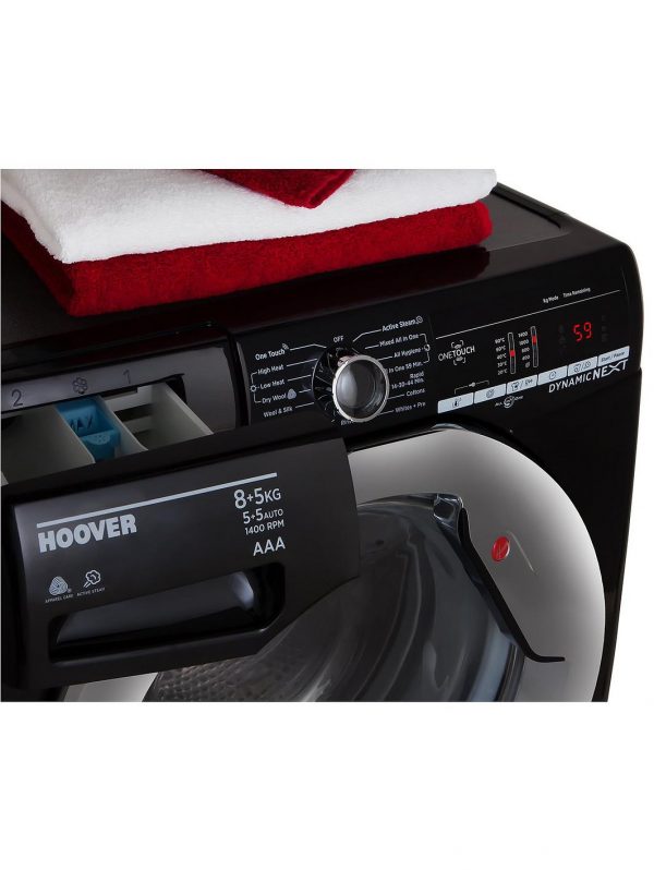 selling dynamic next wdxoa485acb 8kg wash 5kg dry 1400 spin washer dryer with one touch black chrome 5f37833d30496