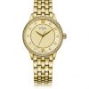 selling exclusive textured champagne swarovski set dial gold stainless steel bracelet ladies watch 5f38d8bdd0baf