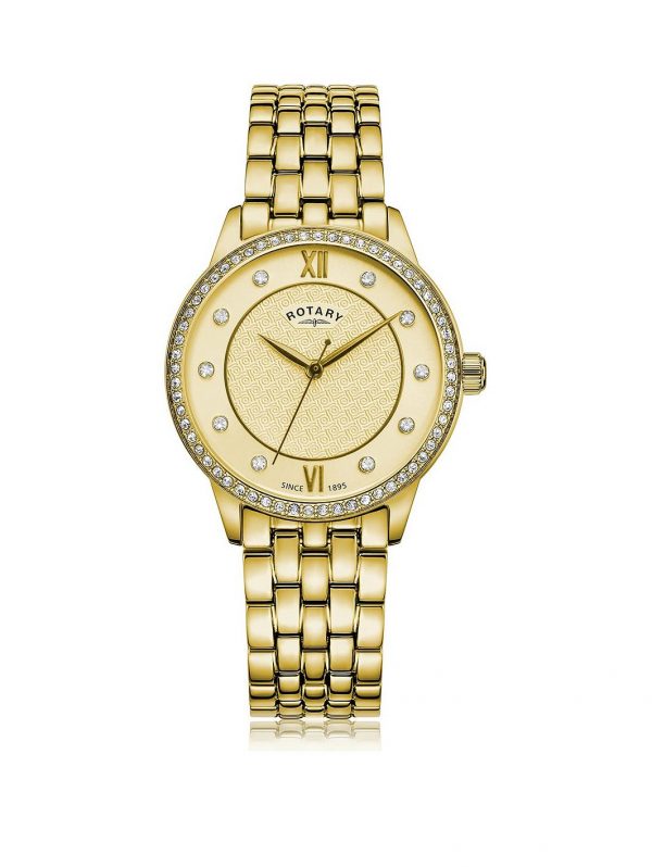 selling exclusive textured champagne swarovski set dial gold stainless steel bracelet ladies watch 5f38d8bdd0baf