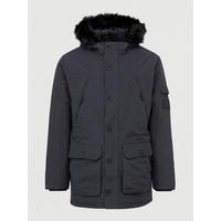 selling faux fur hood parka black 5f38ec07f0356