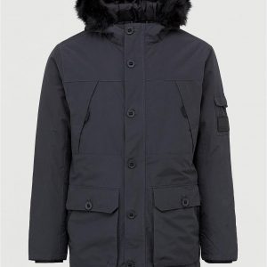 selling faux fur hood parka black 5f38ec0bd37ed