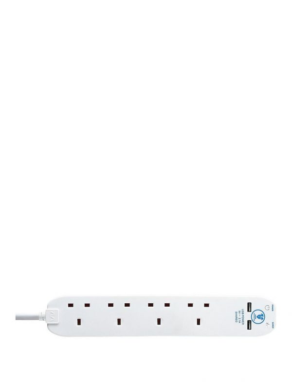 selling masterplug 13a 4 gang 2m surge protected extension lead 2 x usb 2 1a 5f49f0e1031a7