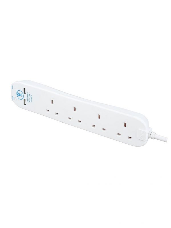 selling masterplug 13a 4 gang 2m surge protected extension lead 2 x usb 2 1a 5f49f0e1aa5a3