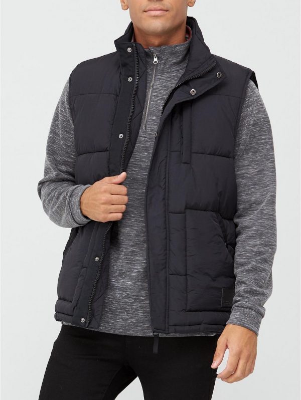 selling padded gilet black 5f4378432db03