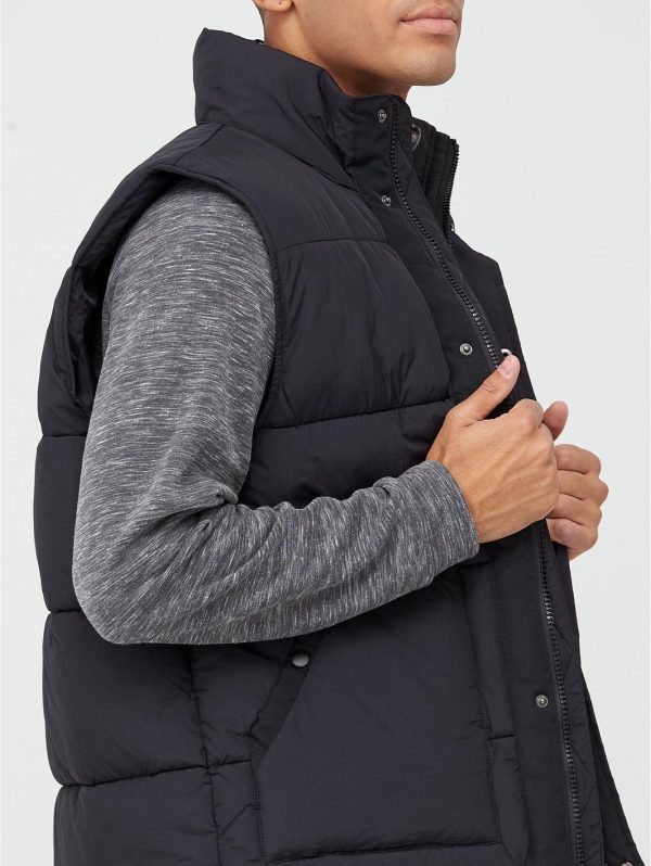 selling padded gilet black 5f437846ec588