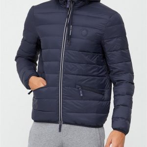 selling quilted down fill hooded jacket navy 5f2a6da8ed32c