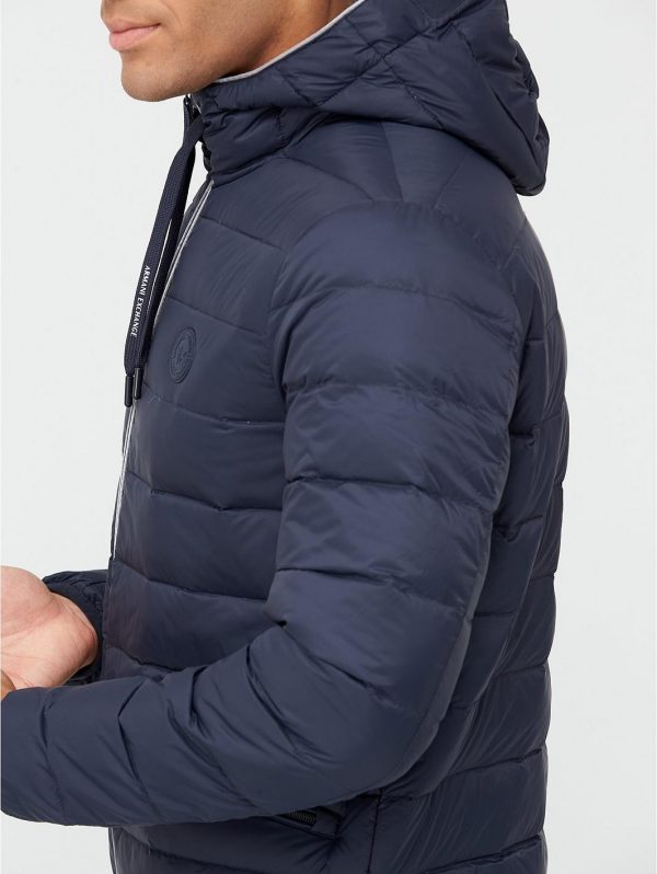 selling quilted down fill hooded jacket navy 5f2a6dab6462e