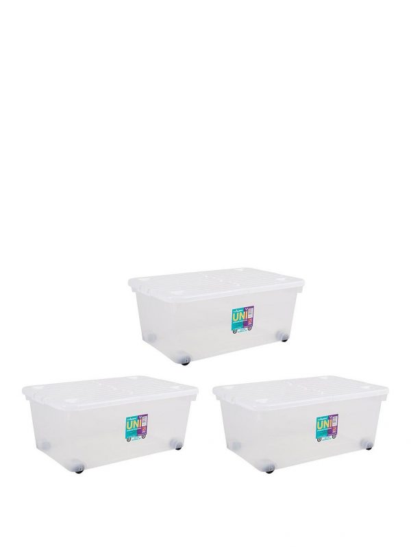 selling set of 3 45 litre wheeled plastic storage boxes 5f4753cb7897c