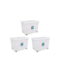 selling set of 3 80 litre wheeled plastic storage boxes 5f34debb31702