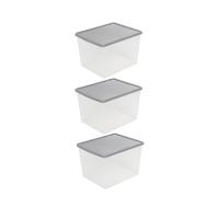 selling set of 3 clear crystal plastic storage boxes 50 litres each 5f3e1a4947561