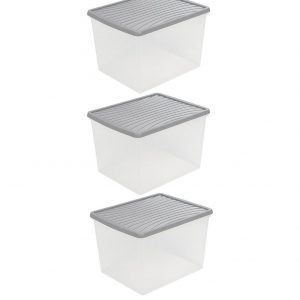 selling set of 3 clear crystal plastic storage boxes 50 litres each 5f3e1a4e68f40