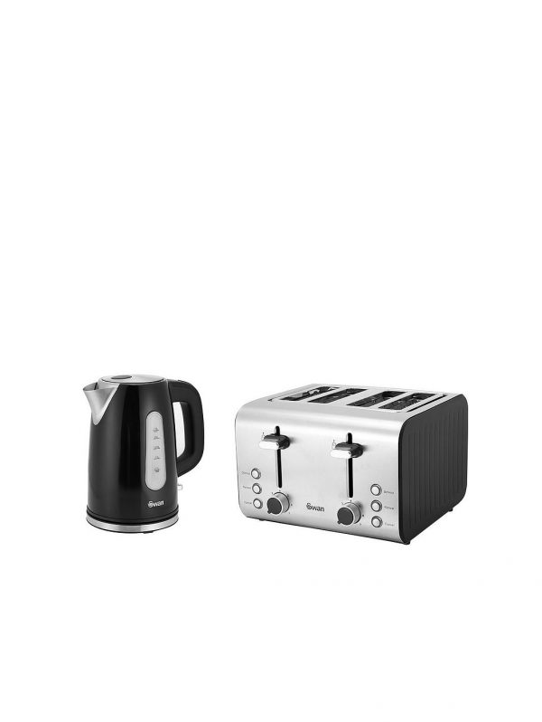 selling stainless steel kettle 4 slice toaster twin pack black 5f34dedf2e284