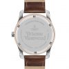 selling vivienne westwood holborn ii white textured rose gold detail date dial brown leather strap watch 5f38d904ee401