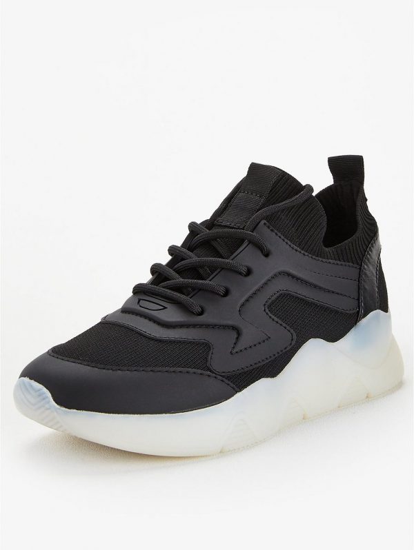 special sale ainsdale knit clear sole trainers black 5f3e08bd232fc
