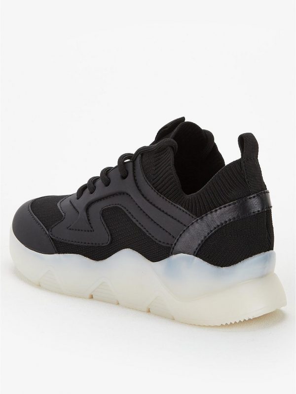 special sale ainsdale knit clear sole trainers black 5f3e08be8a3a0