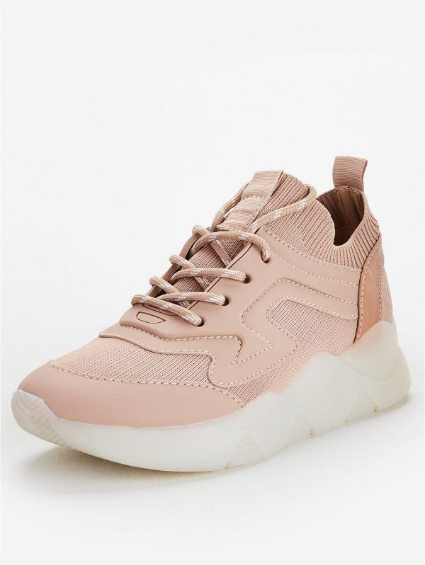 special sale ainsdale knit clear sole trainers blush 5f34cd19cb704