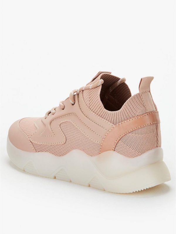 special sale ainsdale knit clear sole trainers blush 5f34cd1aa53ee
