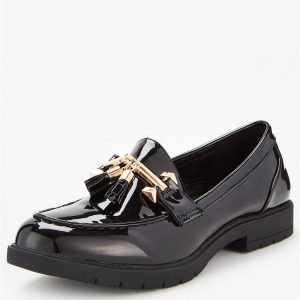 special sale metal trim patent tassel loafers black 5f3e08ec32546