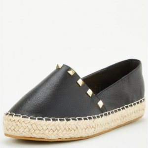 special sale studded flat espadrille black 5f45f09650b06