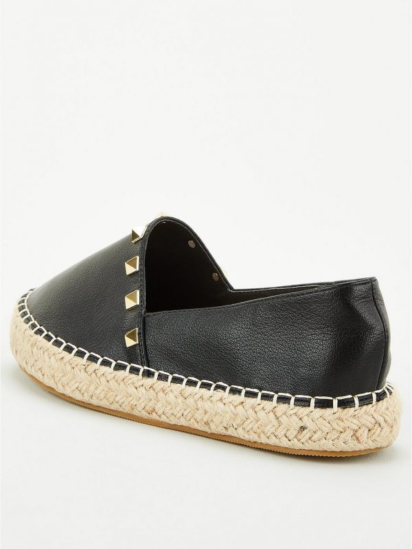 special sale studded flat espadrille black 5f45f0993f933